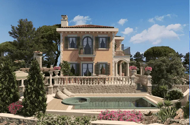 Luxuriöse Villa mit Meerblick in zweiter Reihe zur Küste